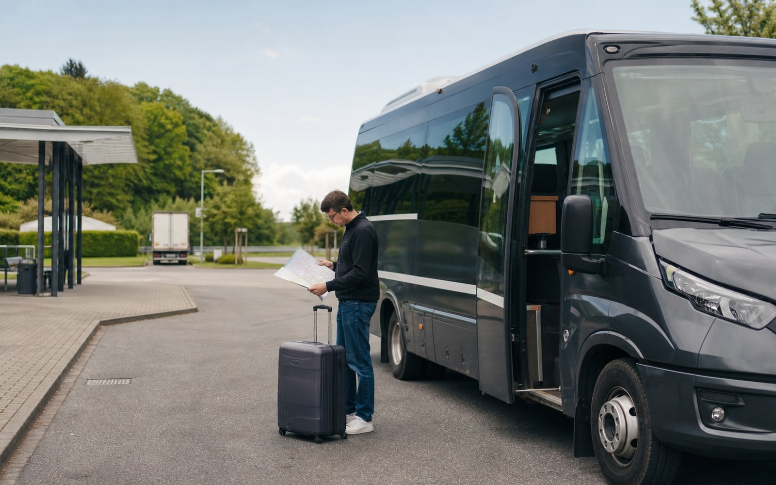 Reportażowa ilustracja: Busliner